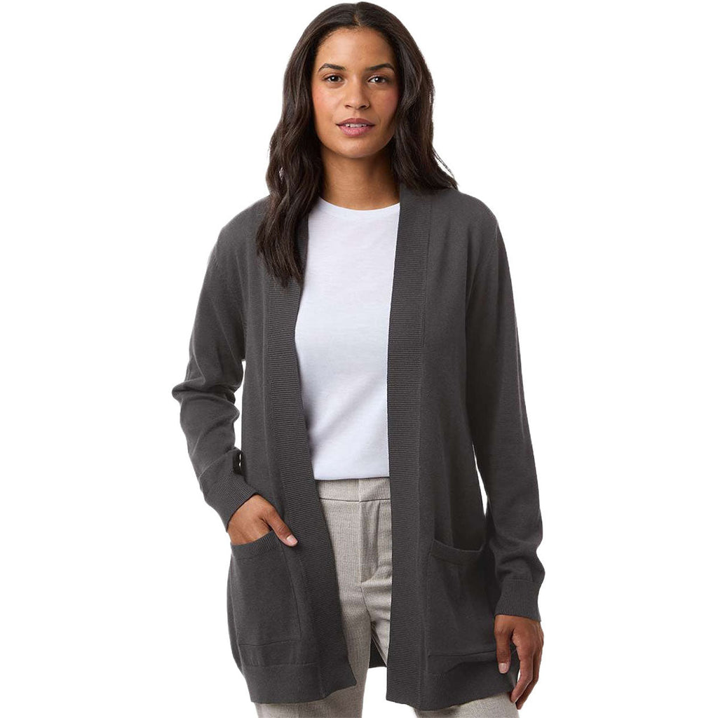 Devon & Jones Women's Graphite New Classics Open Cardigan Sweater