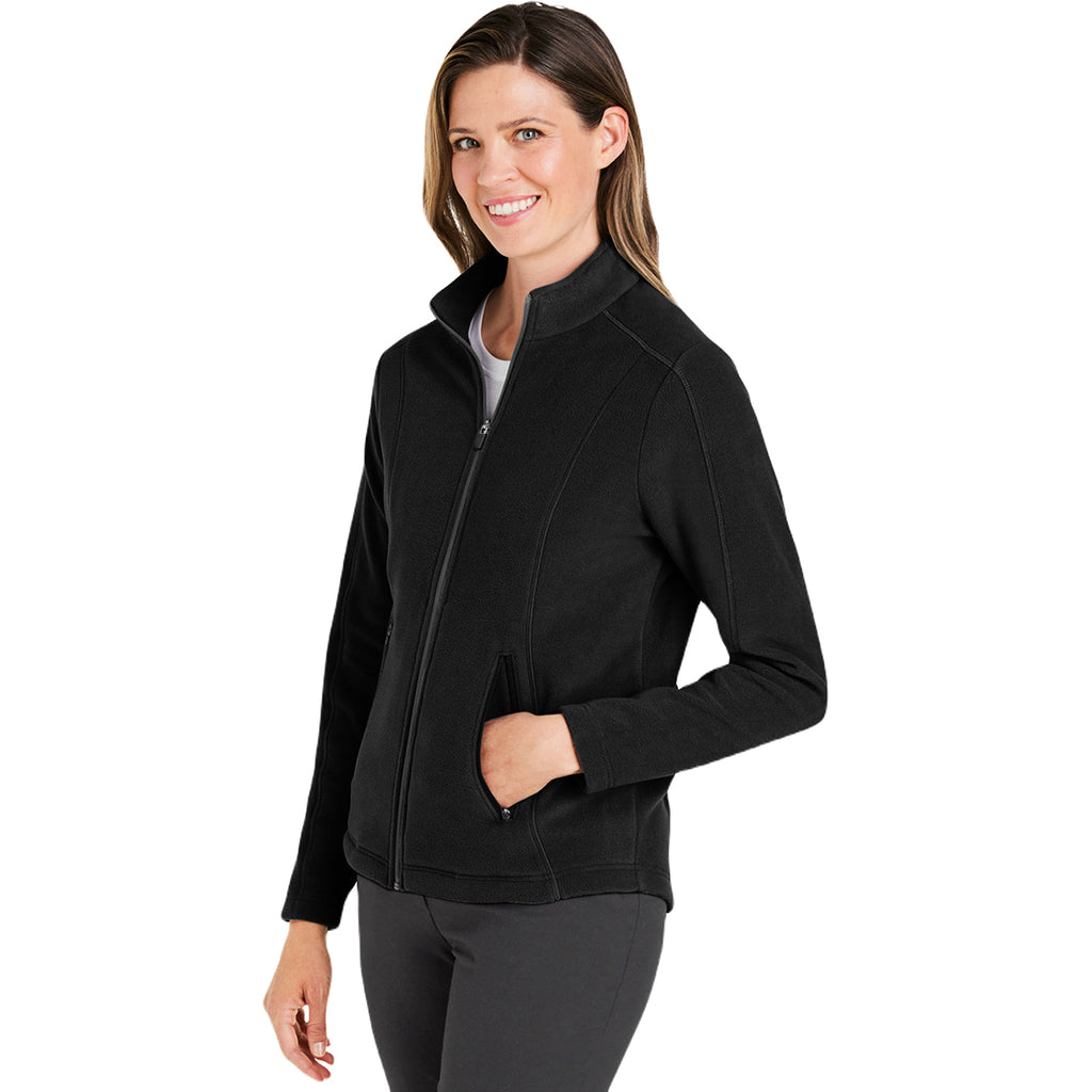 Devon & Jones Women's Black CrownLux Performance Fleece Full-Zip