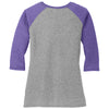 District Women's Purple Frost/ Grey Frost Perfect Tri 3/4-Sleeve Raglan