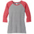 District Women’s Red Frost/ Grey Frost Perfect Tri 3/4-Sleeve Raglan