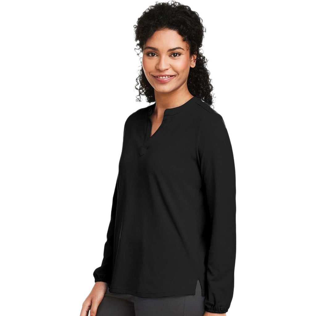 Devon & Jones Women's Black Raleigh Half-Placket Knit Top