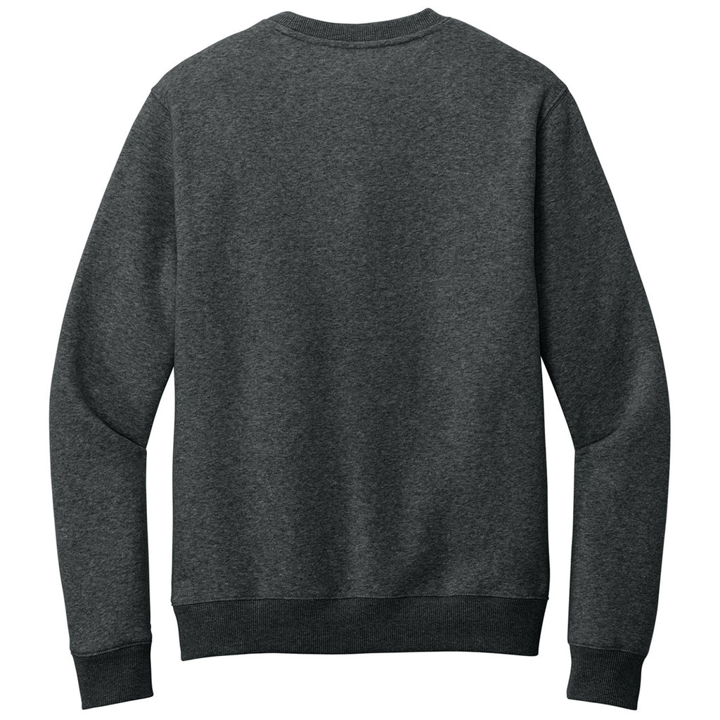 District Men's Heathered Charcoal Perfect Weight Fleece Crew