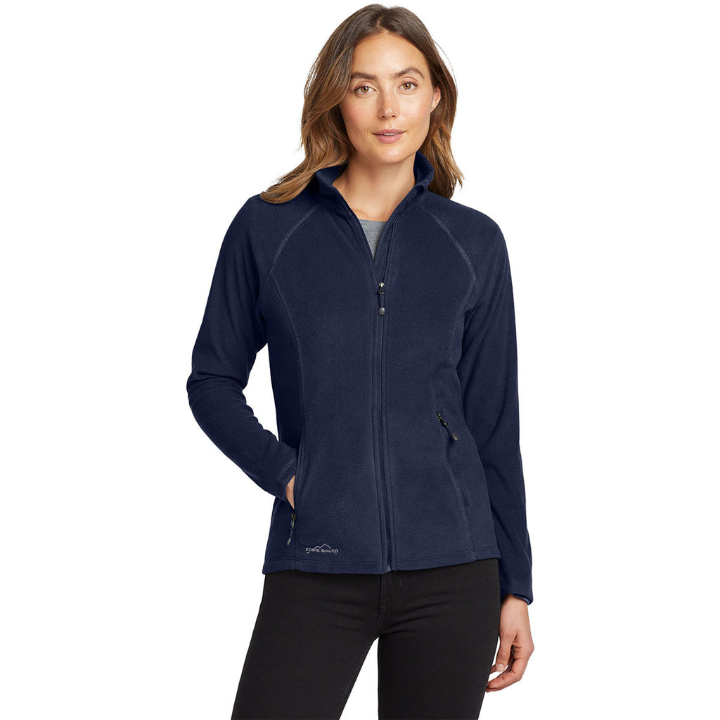 Eddie Bauer Women's Navy Full-Zip Microfleece Jacket