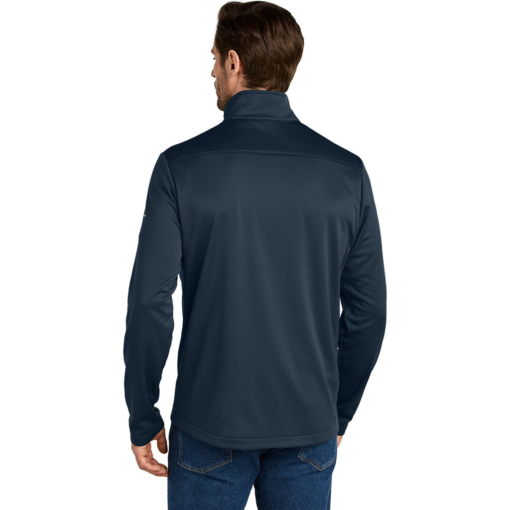 Eddie Bauer Men's River Blue Navy Smooth Mid Layer Fleece Full-Zip