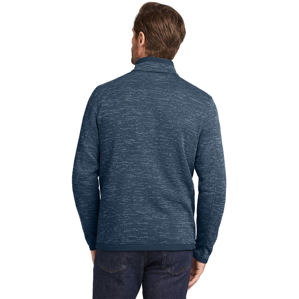 Eddie Bauer Men's River Blue Heather Sweater Fleece Full Zip