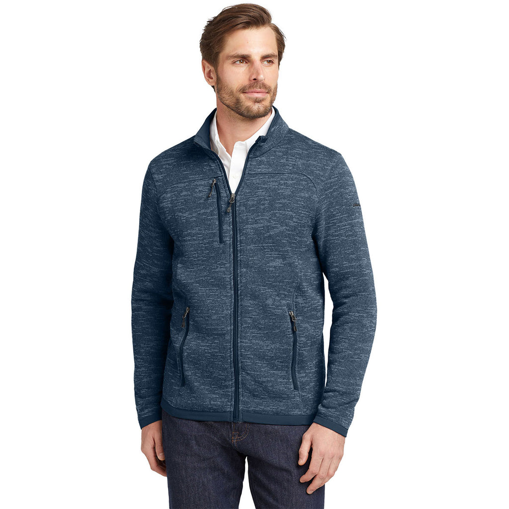 Eddie Bauer Men's River Blue Heather Sweater Fleece Full Zip