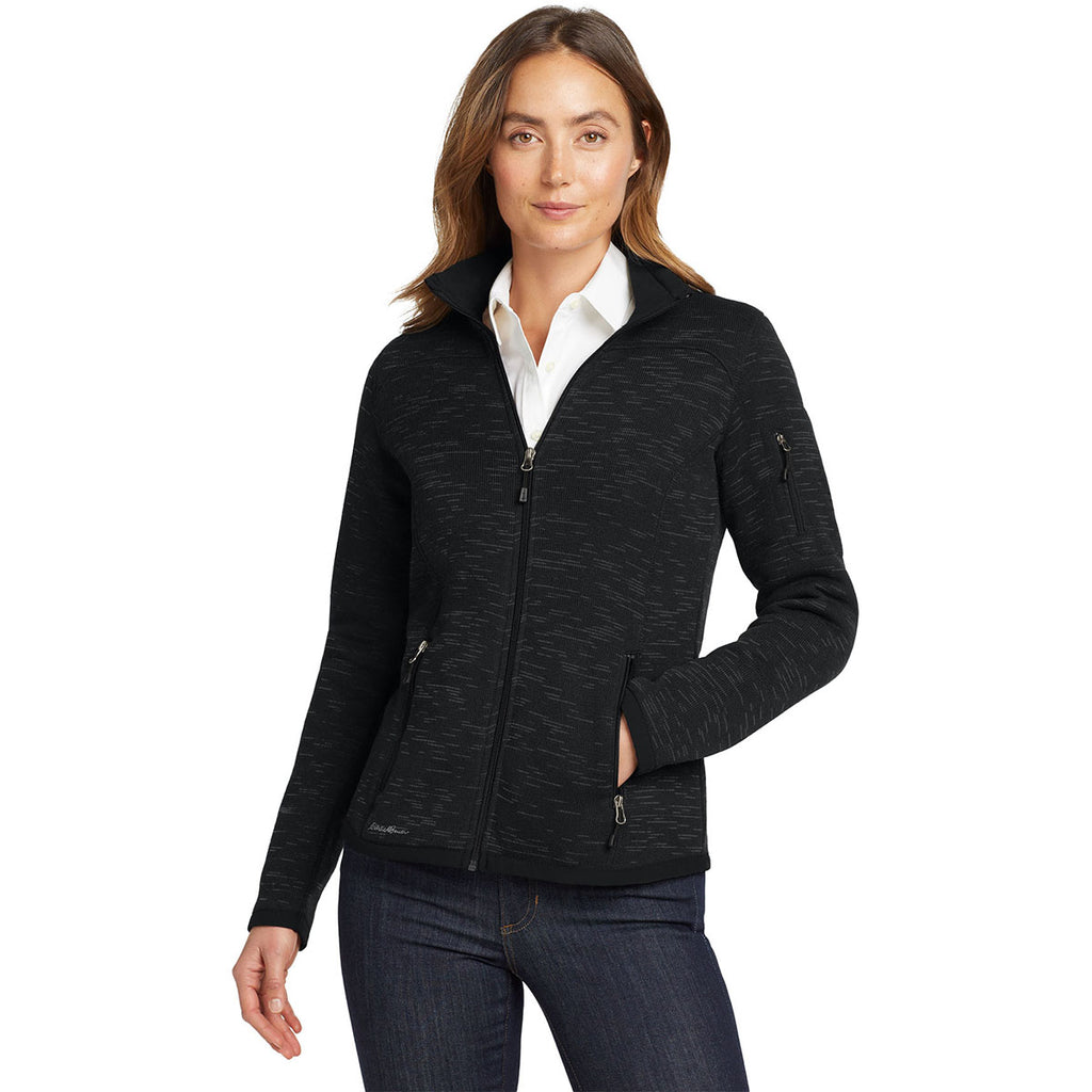Eddie Bauer Women's Black Sweater Fleece Full Zip