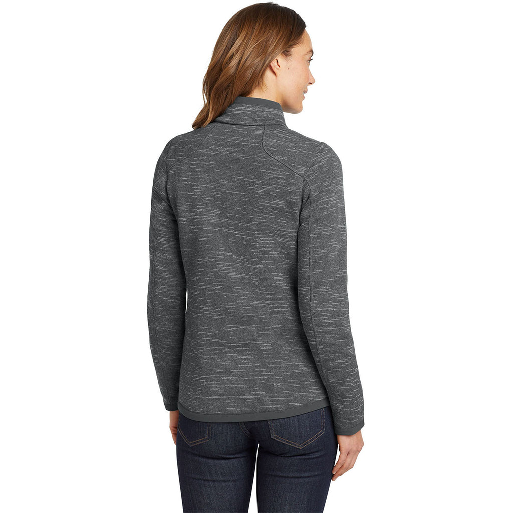 Eddie Bauer Women's Dark Grey Heather Sweater Fleece Full Zip
