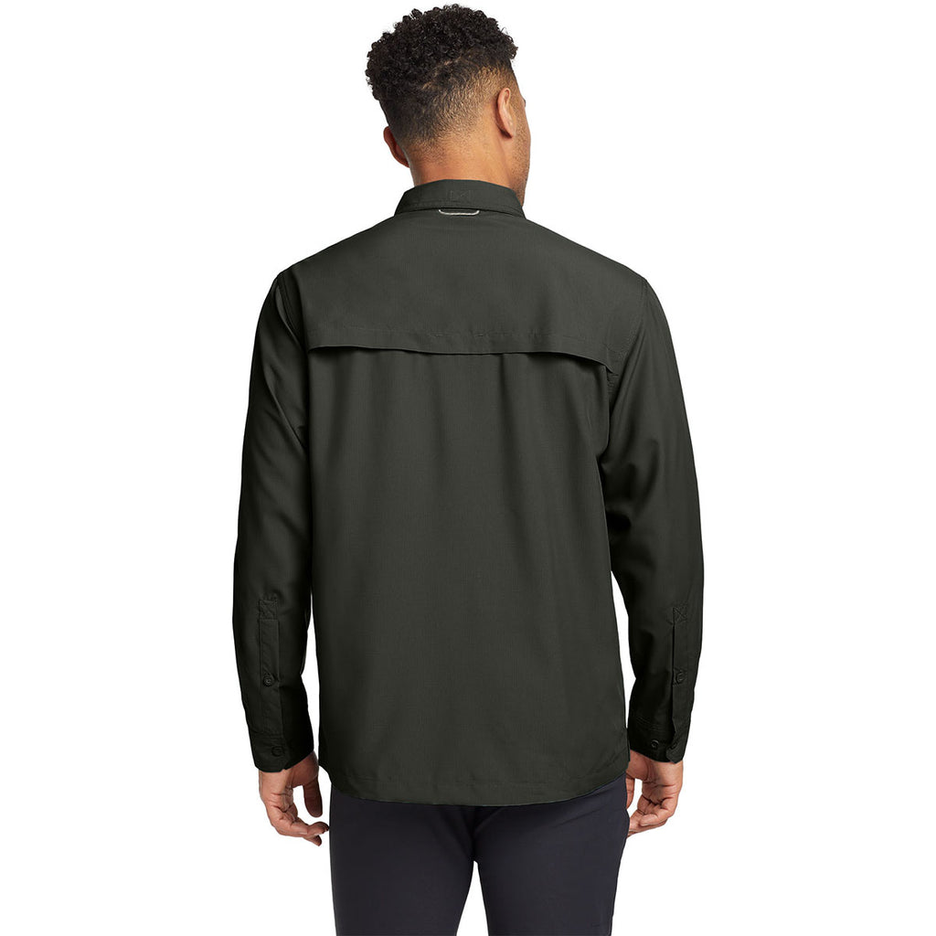 Eddie Bauer Men's Boulder Grey L/S Performance Fishing Shirt