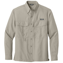 Eddie Bauer Men's Driftwood Beige L/S Performance Fishing Shirt