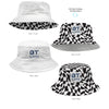 Pop Promos White/Black Reversible Checkered Bucket Hat