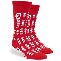 Pop Promos Red & Grey Large Polka Dot Dress Socks