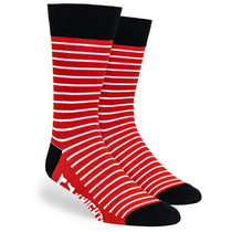 Pop Promos Red & Black Single Stripe Dress Socks