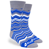 Pop Promos Blue & Grey Chevron Dress Socks