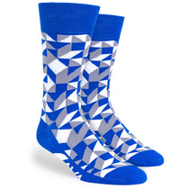 Pop Promos Blue & Grey Kaleidoscope Dress Socks