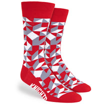 Pop Promos Red & Grey Kaleidoscope Dress Socks