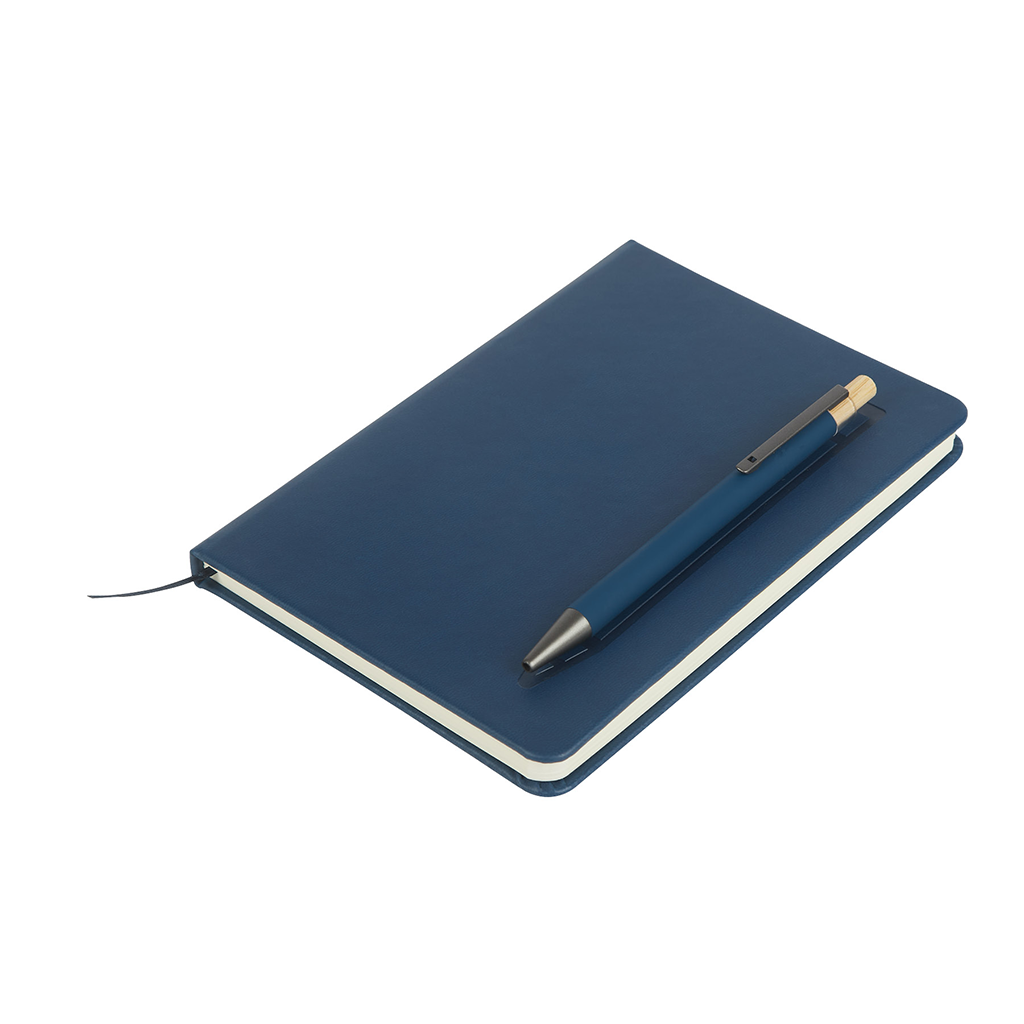 Logomark Navy Manhattan II Gift Set w/Magnetic Journal & Recycled Pen