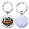 Ball Pro White Golf Ball Shaped Metal Keychain