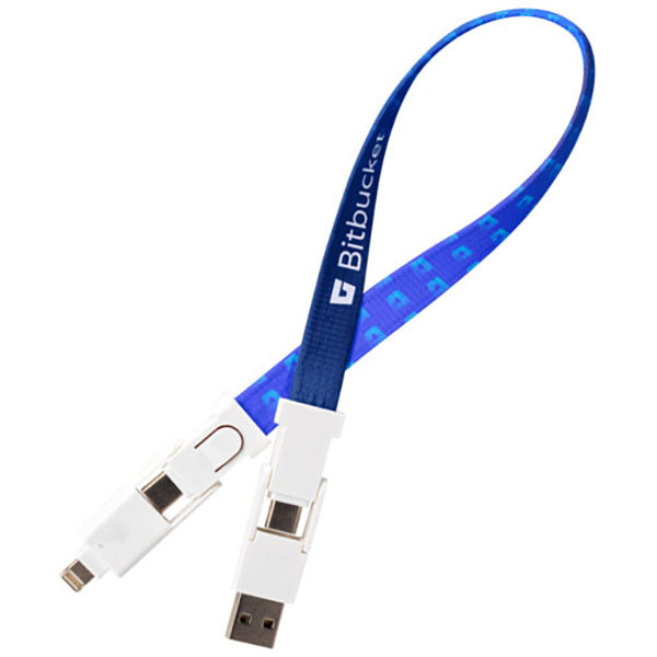 SnugZ White - Dye Sublimation Netlink Cable Wrist Lanyard