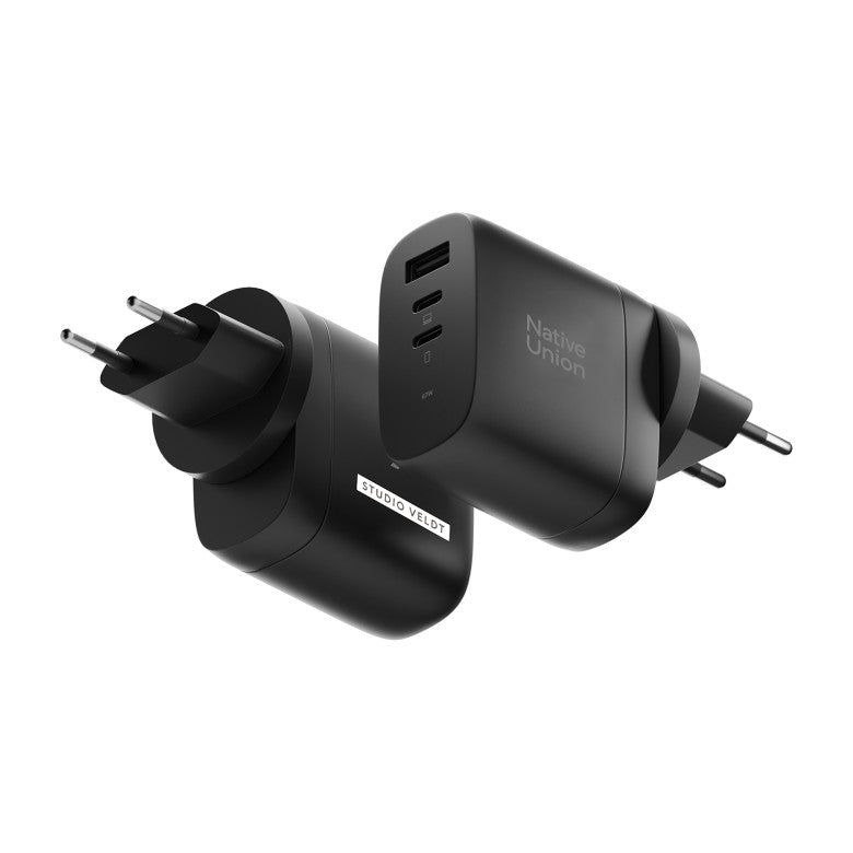Native Union Black International Fast GaN Charger PD 67W (3 ports)