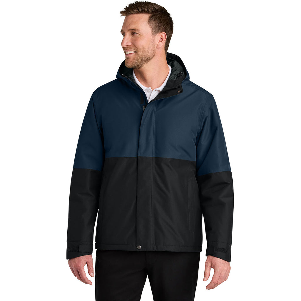 Port Authority Men's Dress Blue Navy/Deep Black Insulated Heavy Ripstop Jacket