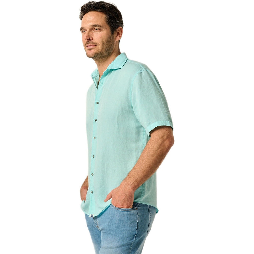 Johnnie-O Men's Tarpon Gianni Short Sleeve Hangin' Out Linen Button Down Shirt