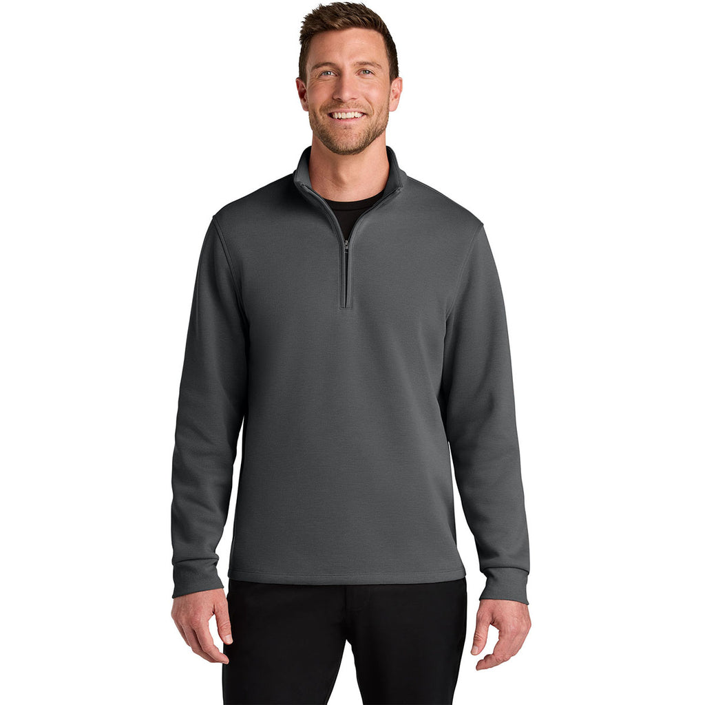 Port Authority Men's Storm Grey Wearever Signature Double Pique 1/4-Zip