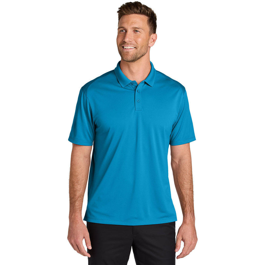 Port Authority Men's Parcel Blue Wearever Performance Pique Polo