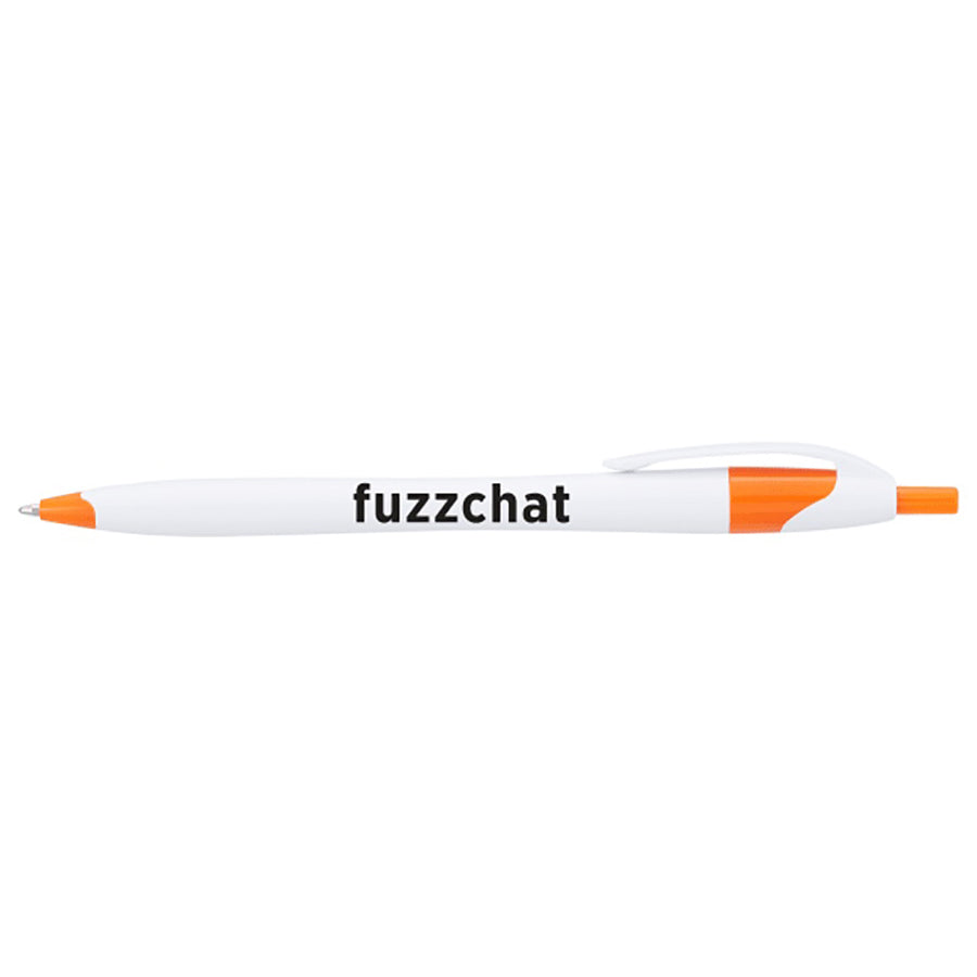 Bullet White w/Orange Trim Cougar Retractable Ballpoint Pen