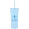 Logomark Light Blue Bayard 24 oz. Double Wall Steel/PP Liner Straw Tumbler