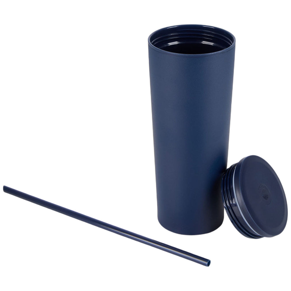 Logomark Navy Bayard 24 oz. Double Wall Steel/PP Liner Straw Tumbler