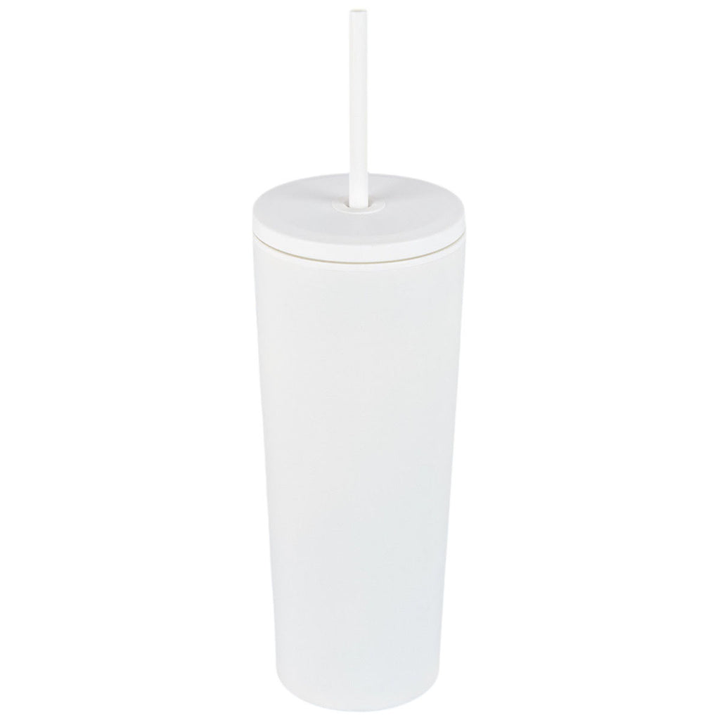 Logomark White Bayard 24 oz. Double Wall Steel/PP Liner Straw Tumbler