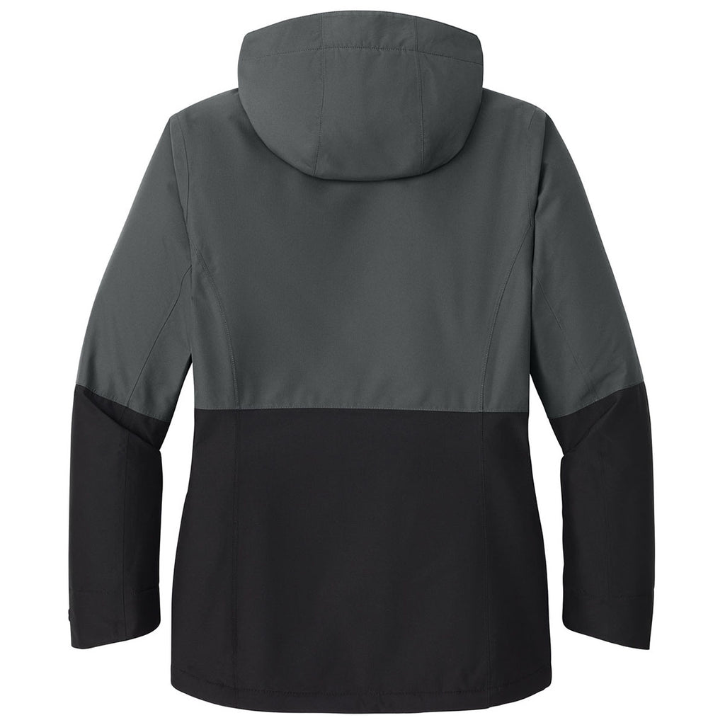 Port Authority Women's Grey Steel/Deep Black Insulated Heavy Ripstop Jacket