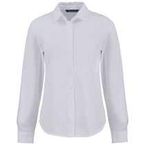 Cutter & Buck Women's White Advantage Tri-Blend Eco Soft Pique Long Sleeve Knitted Button Down