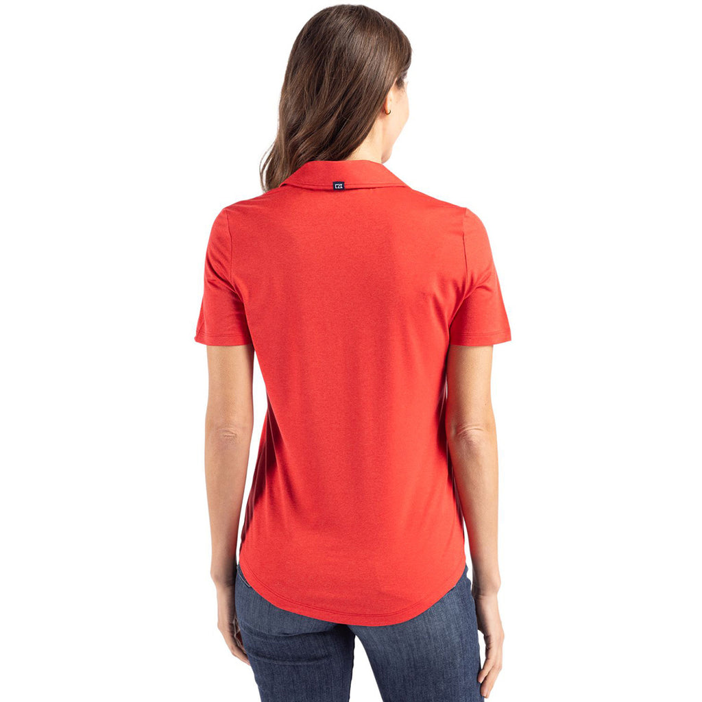 Cutter & Buck Women's Red Coastline Epic Comfort Eco Recycled Polo