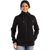 Cutter & Buck Women's Black Roam Epic Comfort Recycled Full Zip Hooded Jacket