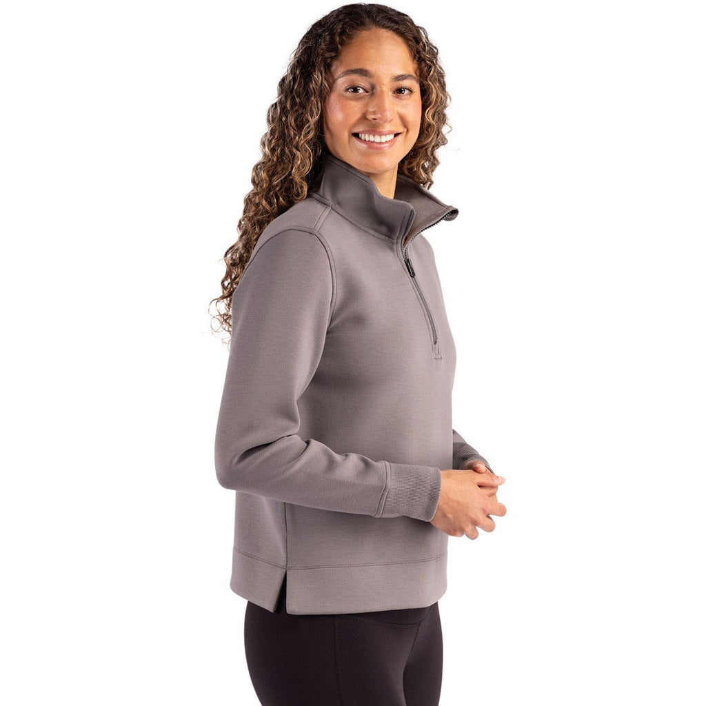 Cutter & Buck Women's Elemental Grey Roam Epic Versatility Quarter Zip Pullover
