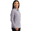 Cutter & Buck Women's Black/White Skyline Epic Confidence Recycled Gingham Long Sleeve Dress Shirt