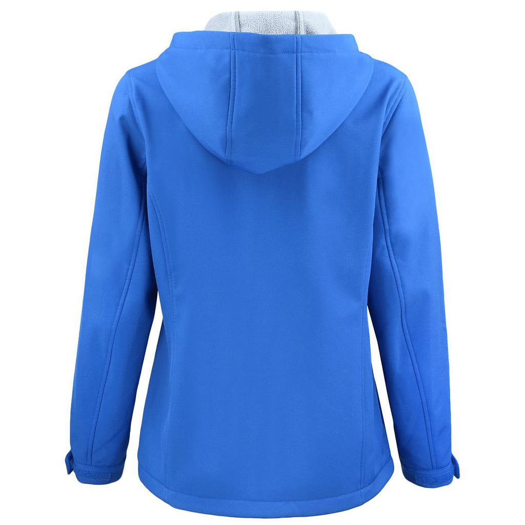 Clique Women's Royal Blue Telemark Eco Stretch Softshell Full Zip Hooded Jacket