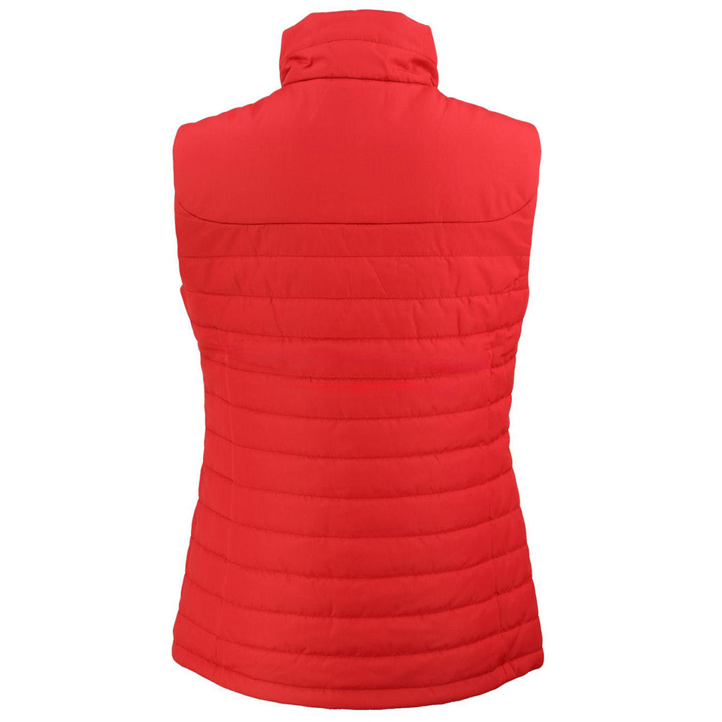Clique Women's Red Elevation Eco Full Zip Puffer Vest
