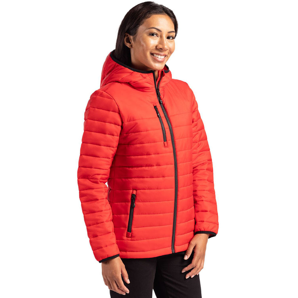 Clique Women's Red Valhalla Full Zip Puffer Jacket
