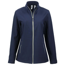Clique Women's Dark Navy/Pure Slate Tempo Stretch Full Zip Softshell Jacket