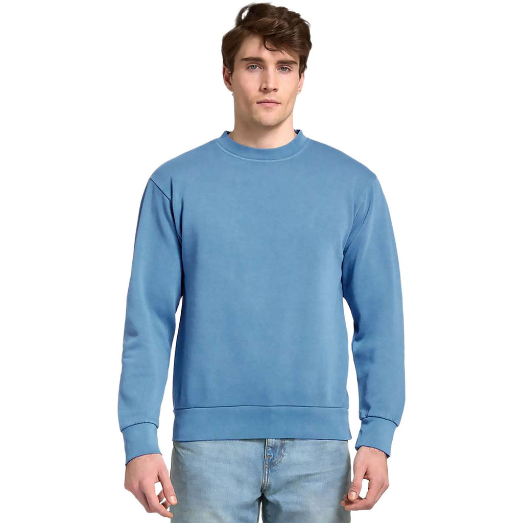 Lane Seven Unisex Pebble Blue Pigment-Dyed Crewneck Sweatshirt