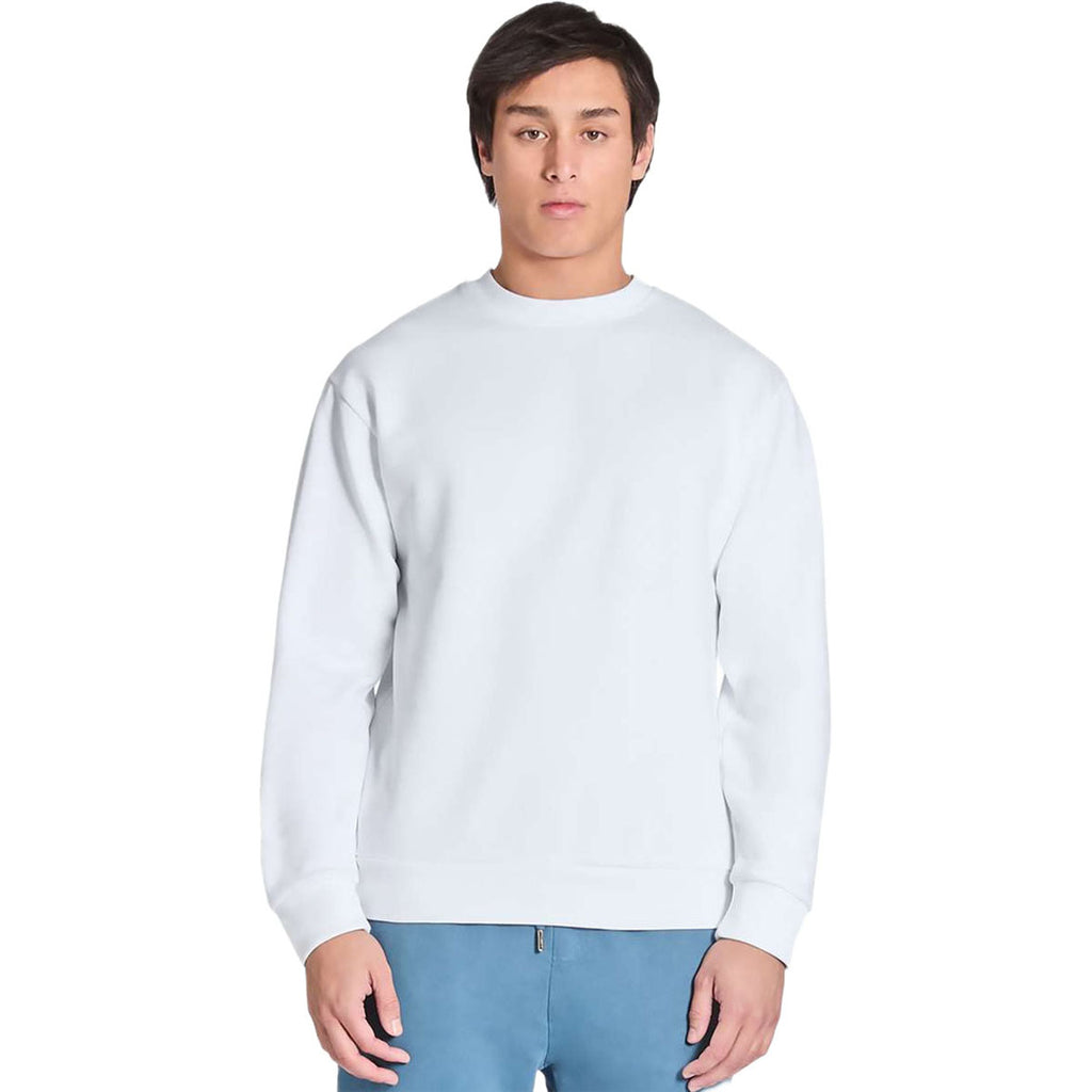 Lane Seven Unisex White Pigment-Dyed Crewneck Sweatshirt