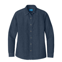 Port & Company Women's Ink Blue Long Sleeve Value Denim Shirt