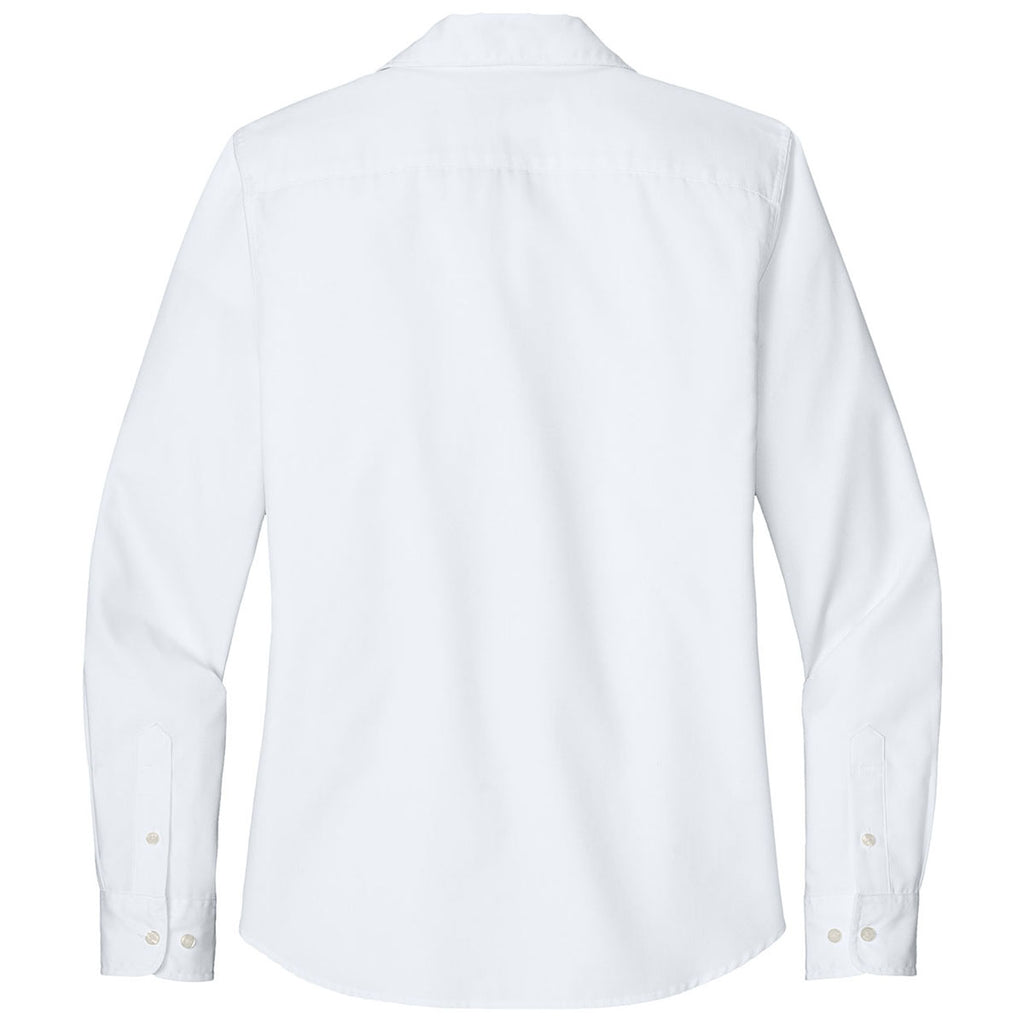 Port Authority Women's White Long Sleeve Nailhead Easy Care Shirt