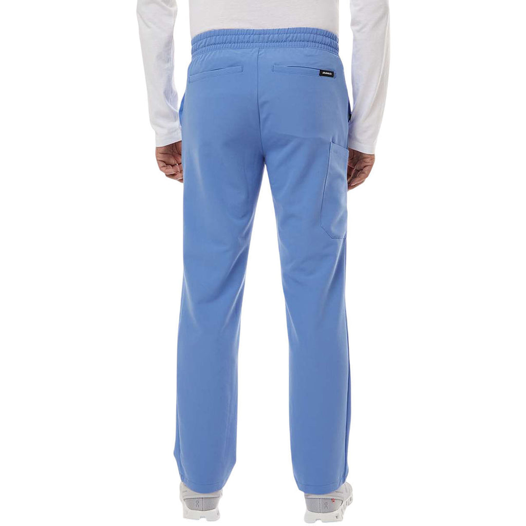 Jaanuu Men's Ceil Blue Rhodes Everyday Straight-Leg Scrub Pants