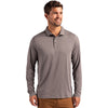 Cutter & Buck Men's Elemental Grey Coastline Epic Comfort Recycled Long Sleeve Polo