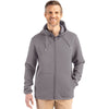 Cutter & Buck Men's Elemental Grey Roam Epic Comfort Recycled Full Zip Hooded Jacket
