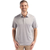 Cutter & Buck Men's Polished/White Forge Eco Fine Line Stripe Stretch Recycled Polo